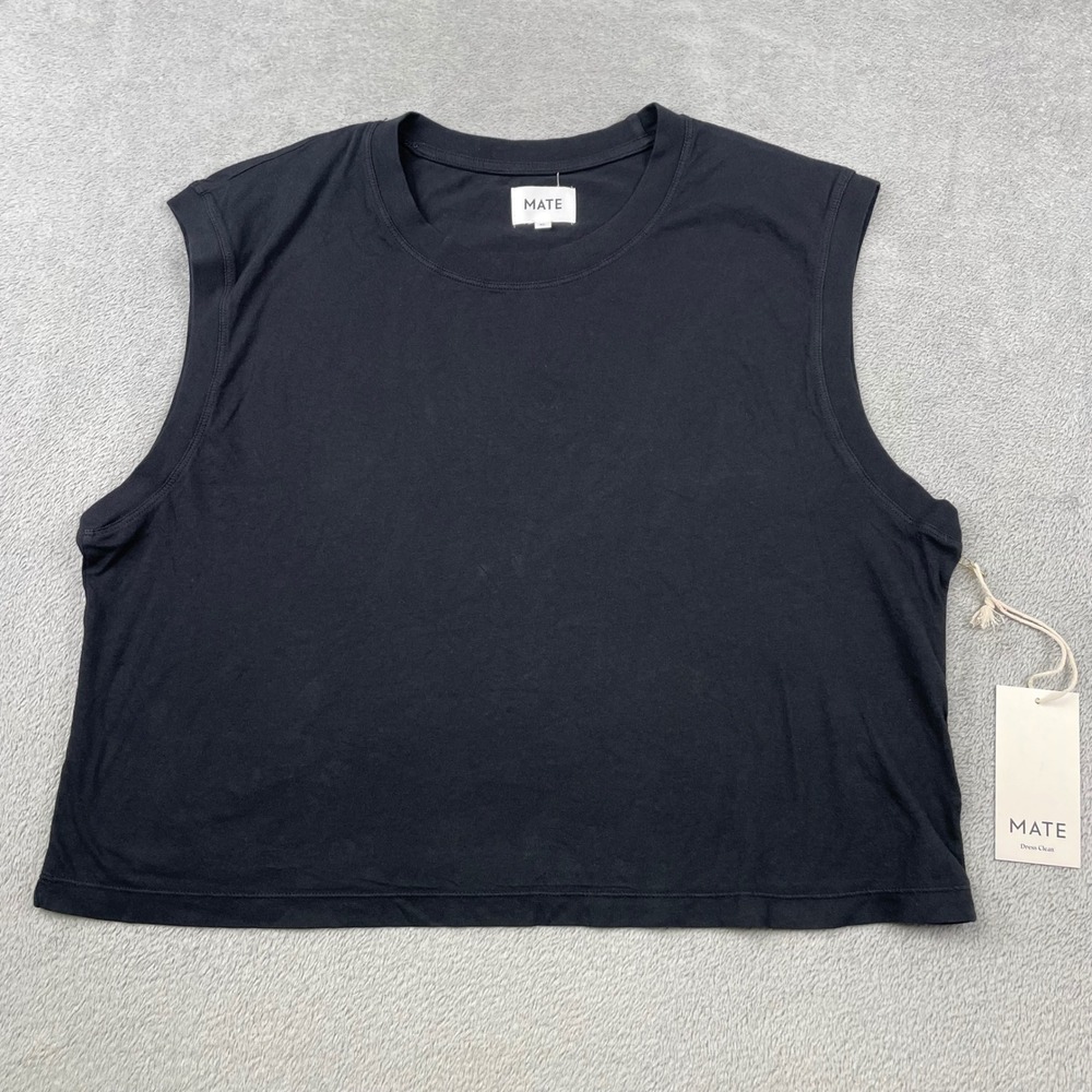 MATE the Label Black Cropped Muscle Tee